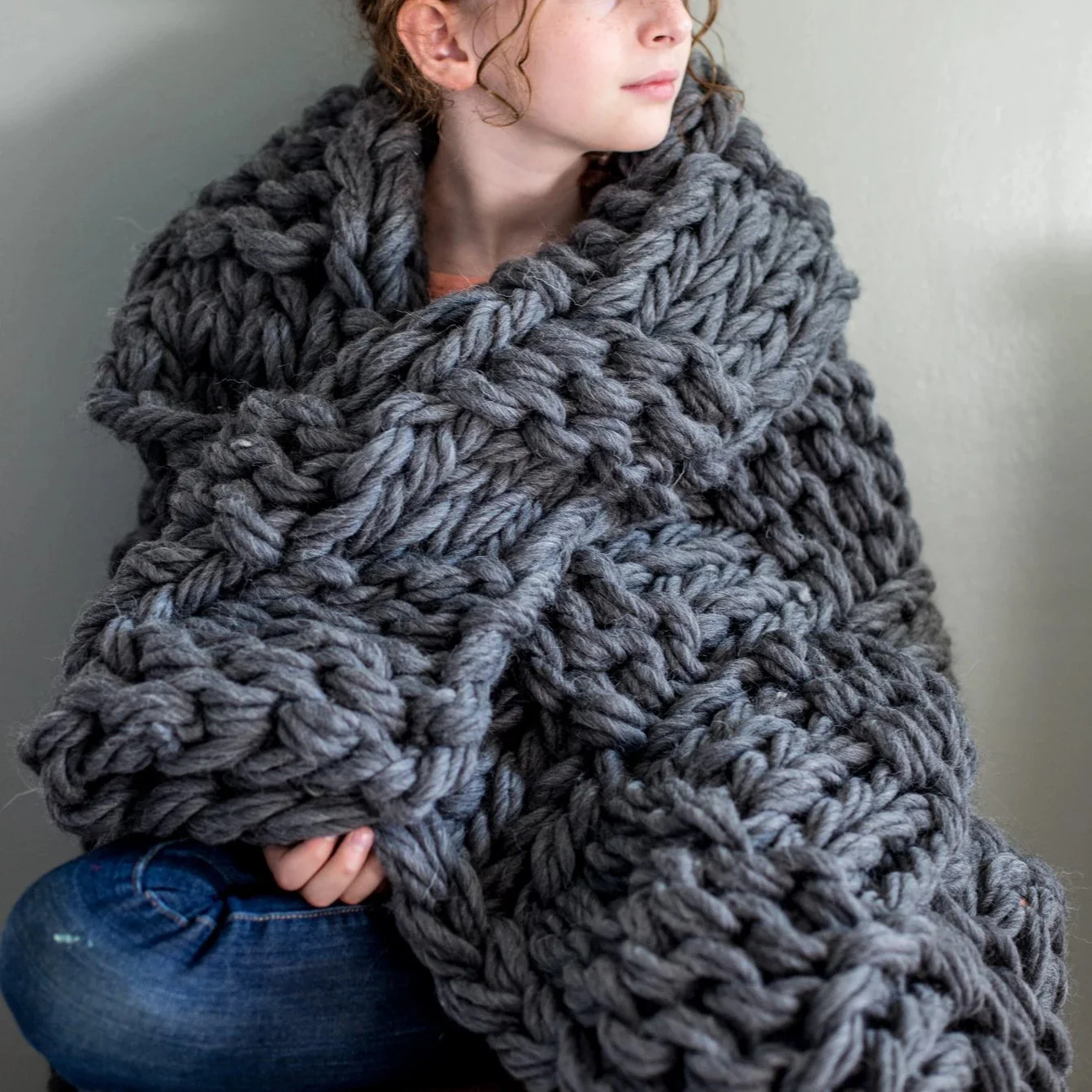 Arm Knit Chunky Basketweave Blanket Pattern - Image 3